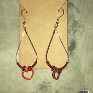 Elegant Red Heart Earrings